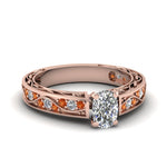 Load image into Gallery viewer, cushion-cut-antique-filigree-diamond-ring-with-orange-sapphire-in-14K-rose-gold-FDENS3543CURGSAOR-NL-RG_b997998c-d852-41ae-9757-1cceabae5c4d