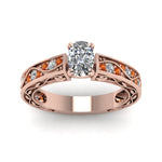 Load image into Gallery viewer, cushion-cut-antique-filigree-diamond-ring-with-orange-sapphire-in-14K-rose-gold-FDENS3543CURGSAORANGLE5-NL-RG_465059d2-9c1d-4a40-9d49-feb24d740015