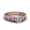 Load image into Gallery viewer, cushion-cut-antique-filigree-diamond-ring-with-violac-topaz-in-14K-rose-gold-FDENS3543CURGVITO-NL-RG_5e762409-4594-429d-8621-49cb4cfda84f