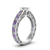 Load image into Gallery viewer, cushion-cut-antique-filigree-diamond-ring-with-violac-topaz-in-950-platinum-FDENS3543CURGVITOANGLE2-NL-WG_98daab24-7d4b-45bf-ad74-6c360505ed13