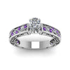 Load image into Gallery viewer, cushion-cut-antique-filigree-diamond-ring-with-violac-topaz-in-950-platinum-FDENS3543CURGVITOANGLE5-NL-WG_c4e88e15-87d0-4e73-8760-c3628952f899