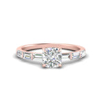 Load image into Gallery viewer, Thin Band Cushion Engagement Ring With Baguette