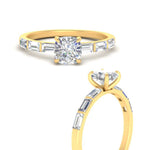 Load image into Gallery viewer, Thin Band Cushion Engagement Ring With Baguette