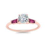 Load image into Gallery viewer, cushion-cut-bar-baguette-3-stone-pink-sapphire-engagement-ring-in-FDENS100CURGSADRPI-NL-RG