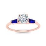 Load image into Gallery viewer, cushion-cut-bar-baguette-3-stone-sapphire-engagement-ring-in-FDENS100CURGSABL-NL-RG