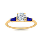 Load image into Gallery viewer, cushion-cut-bar-baguette-3-stone-sapphire-engagement-ring-in-FDENS100CURGSABL-NL-YG