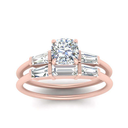 cushion-cut-bar-set-diamond-ring-with-matching-3-baguette-wedding-band-in-rose-gold-FDENS100CUANGLE5-NL-RG