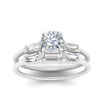 Load image into Gallery viewer, cushion-cut-bar-set-diamond-ring-with-matching-3-baguette-wedding-band-in-white-gold-FDENS100CUANGLE5-NL-WG