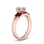 Load image into Gallery viewer, cushion-cut-bar-set-ruby-ring-with-matching-3-baguette-wedding-band-in-rose-gold-FDENS100CUGRUDRANGLE2-NL-RG