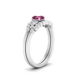 Load image into Gallery viewer, cushion-cut-cluster-pink-sapphire-wedding-ring-set-in-white-gold-FDENS3110CUGSADRPI-NL-WG.jpg