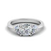 Load image into Gallery viewer, Classic 3 Stone Half Moon Wedding Engagement Ring