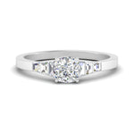 Load image into Gallery viewer, cushion-cut-diamond-ring-with-tapered-baguettes-in-FD10590CURANGLE3-NL-WG