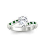 Load image into Gallery viewer, cushion-cut-diamond-swirl-channel-set-emerald-wedding-ring-in-white-gold-FDENS4028CURGEMGRANGLE5-NL-WG.jpg?v=1754995854