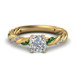 Load image into Gallery viewer, Cushion Cut Twisted Vine Engagement Ring