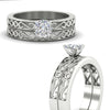 Load image into Gallery viewer, cushion-cut-filigree-single-stone-diamond-wedding-ring-set-in-white-gold-FDENS3289CUANGLE3-NL-WG.jpg?v=1763371053