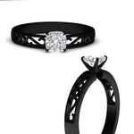 Load image into Gallery viewer, cushion-cut-filigree-single-stone-engagement-ring-in-black-gold-FDENS3289CURANGLE3-NL-BG.jpg?v=1763370580