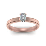 Load image into Gallery viewer, Single Stone Cushion Cut Milgrain Engagement Ring
