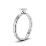 Load image into Gallery viewer, Single Stone Cushion Cut Milgrain Engagement Ring