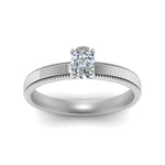 Load image into Gallery viewer, Single Stone Cushion Cut Milgrain Engagement Ring