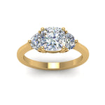 Load image into Gallery viewer, Classic 3 Stone Half Moon Wedding Engagement Ring