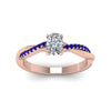 Load image into Gallery viewer, cushion-cut-infinity-twist-diamond-engagement-ring-with-blue-sapphire-in-14K-rose-gold-FD8253CURGSABL-NL-RG