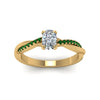 Load image into Gallery viewer, cushion-cut-infinity-twist-diamond-engagement-ring-with-emerald-in-14K-yellow-gold-FD8253CURGEMGR-NL-YG