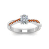 Load image into Gallery viewer, cushion-cut-infinity-twist-diamond-engagement-ring-with-orange-sapphire-in-14K-white-gold-FD8253CURGSAOR-NL-WG