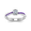 Load image into Gallery viewer, cushion-cut-infinity-twist-diamond-engagement-ring-with-violac-topaz-in-14K-white-gold-FD8253CURGVITO-NL-WG