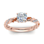 Load image into Gallery viewer, Cushion Cut Twisted Vine Engagement Ring