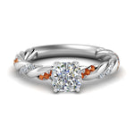 Load image into Gallery viewer, Cushion Cut Twisted Vine Engagement Ring