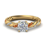 Load image into Gallery viewer, Cushion Cut Twisted Vine Engagement Ring