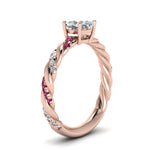 Load image into Gallery viewer, Cushion Cut Twisted Vine Engagement Ring