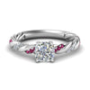 Load image into Gallery viewer, Cushion Cut Twisted Vine Engagement Ring