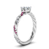 Load image into Gallery viewer, Cushion Cut Twisted Vine Engagement Ring