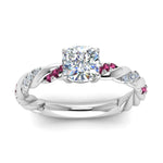 Load image into Gallery viewer, Cushion Cut Twisted Vine Engagement Ring