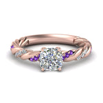 Load image into Gallery viewer, Cushion Cut Twisted Vine Engagement Ring