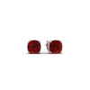 Load image into Gallery viewer, Cushion Cut Ruby Gemstone Stud Earrings