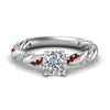 Load image into Gallery viewer, Cushion Cut Twisted Vine Engagement Ring