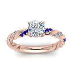 Load image into Gallery viewer, Cushion Cut Twisted Vine Engagement Ring