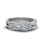 Load image into Gallery viewer, cushion-cut-simple-diamond-twisted-vine-bridal-ring-sets-in-14K-white-gold-FD8233CU-NL-WG