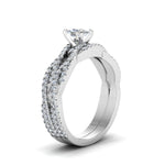 Load image into Gallery viewer, cushion-cut-simple-diamond-twisted-vine-bridal-ring-sets-in-14K-white-gold-FD8233CU-NL-WG