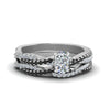 Load image into Gallery viewer, cushion-cut-simple-twisted-vine-bridal-ring-sets-with-black-diamond-in-14K-white-gold-FD8233CUGBLACK-NL-WG