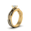 Load image into Gallery viewer, cushion-cut-simple-twisted-vine-bridal-ring-sets-with-black-diamond-in-14K-yellow-gold-FD8233CUGBLACK-NL-YG