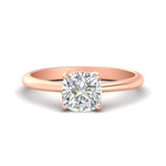Load image into Gallery viewer, Floral Head Cushion Solitaire Cathedral Ring