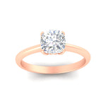 Load image into Gallery viewer, Floral Head Cushion Solitaire Cathedral Ring