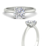 Load image into Gallery viewer, Floral Head Cushion Solitaire Cathedral Ring