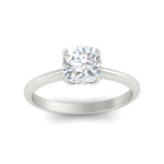 Load image into Gallery viewer, Floral Head Cushion Solitaire Cathedral Ring