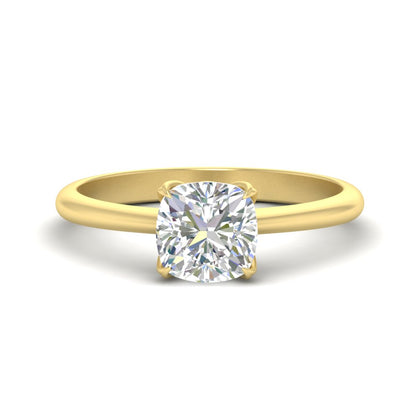 Floral Head Cushion Solitaire Cathedral Ring