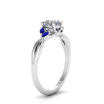 Load image into Gallery viewer, cushion-cut-twisted-petal-diamond-engagement-ring-with-blue-sapphire-in-14K-white-gold-FD8300CURGSABL-NL-WG.jpg