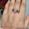 Load image into Gallery viewer, cushion-cut-twisted-split-vine-lab-diamond-engagement-ring-with-ruby-in-14k-white-gold-fdens3211r-3